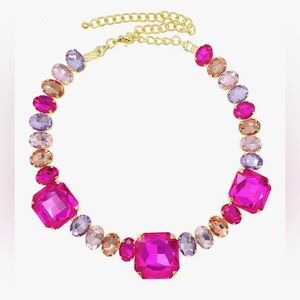 Cute Nordstrom pink huge Rhinestone Necklace